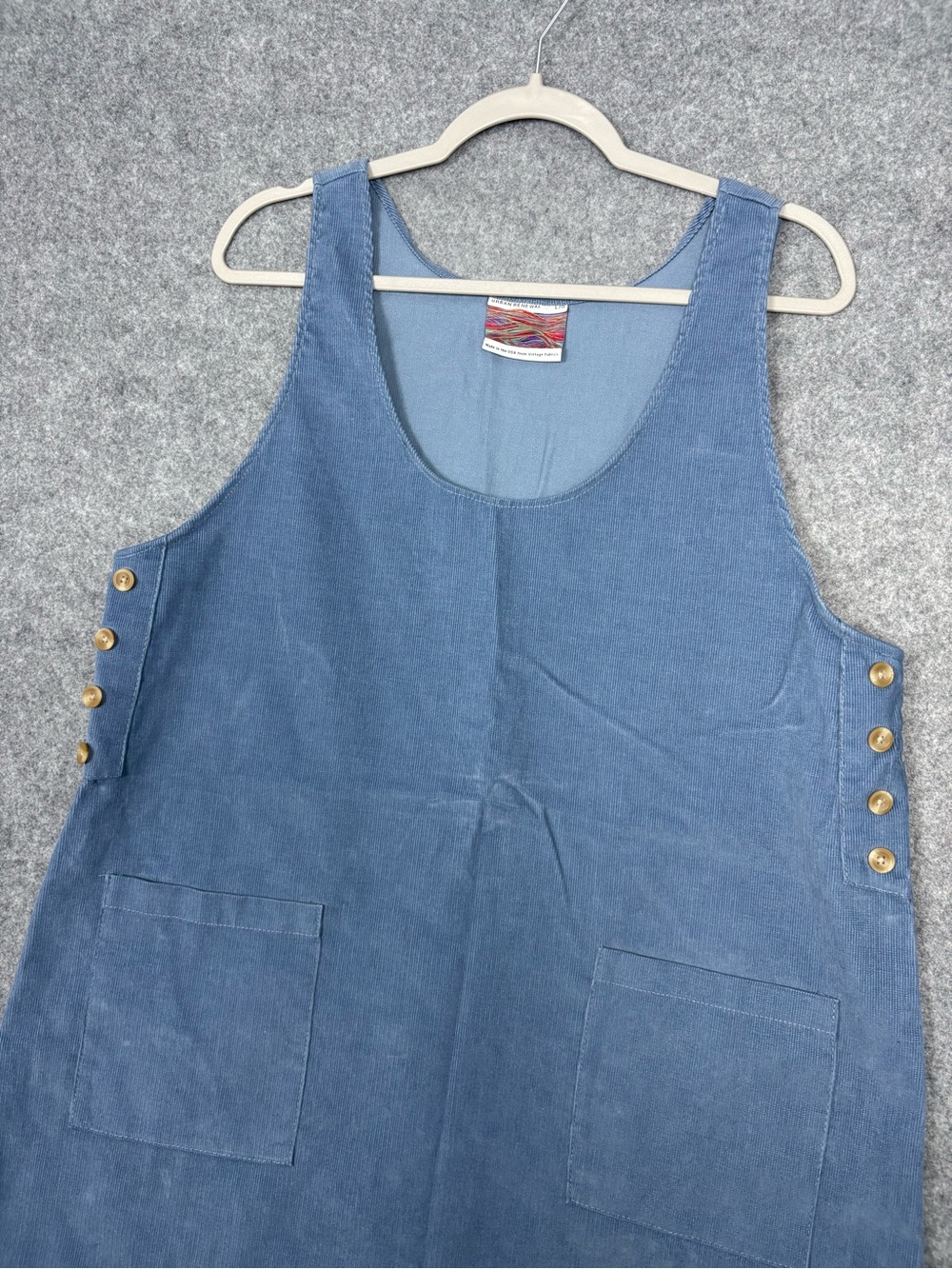 Urban Renewal L Blue Corduroy Vintage Fabric Mini Dress - Picture 5 of 7